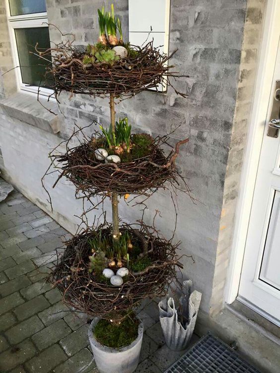 Tri-Level Easter Egg Nest Topiary.