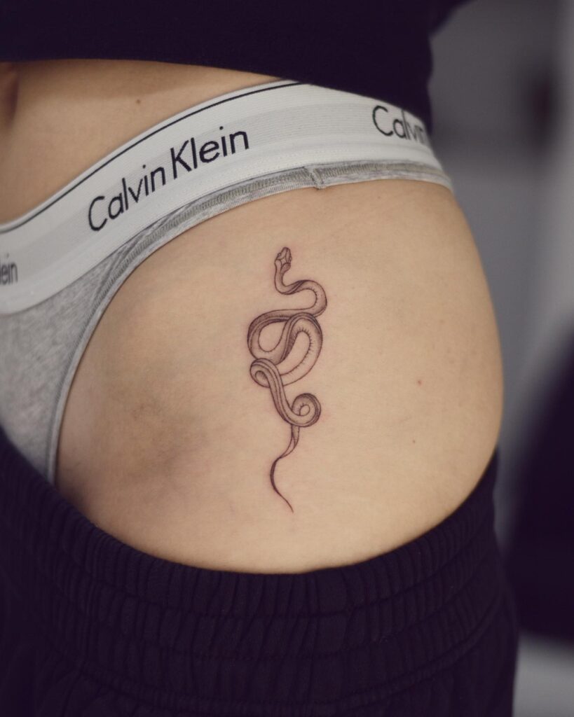 Hip Snake Tattoo