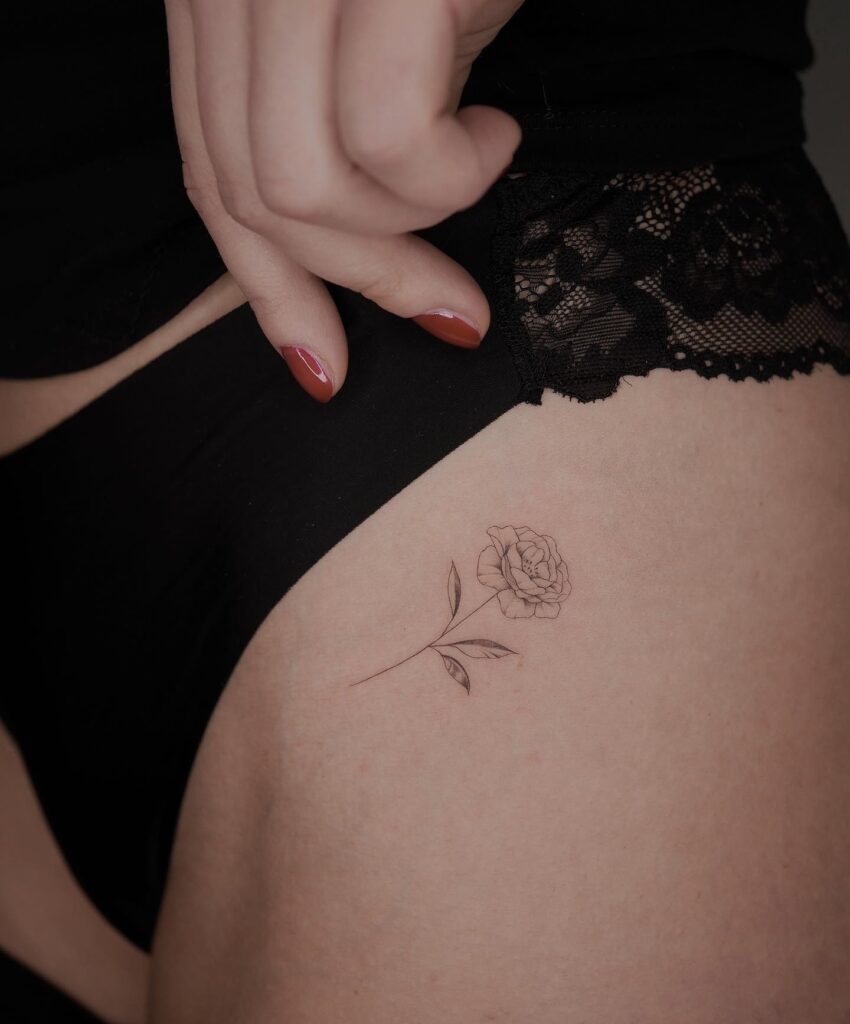 Little Fineline Rose Tattoo