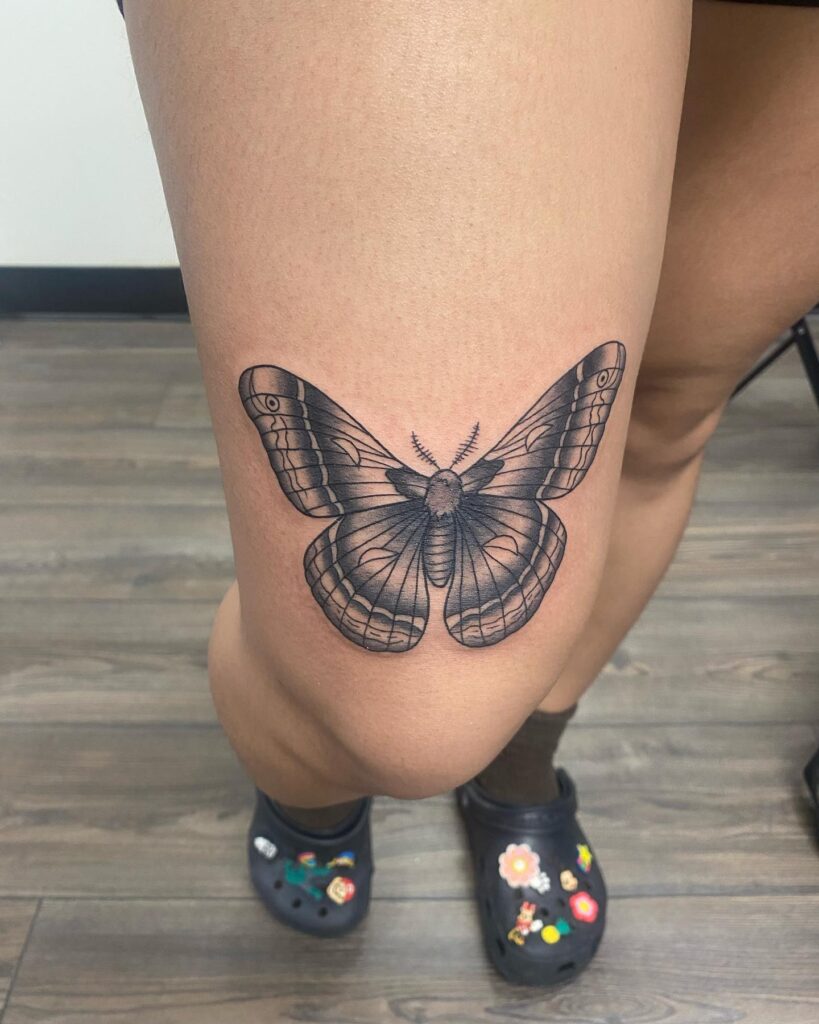 Moth Butterfly Above the Knee