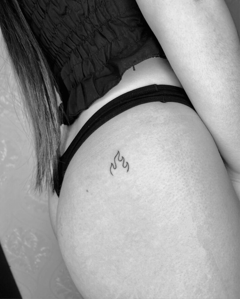 Outline Fire Symbol Tattoo