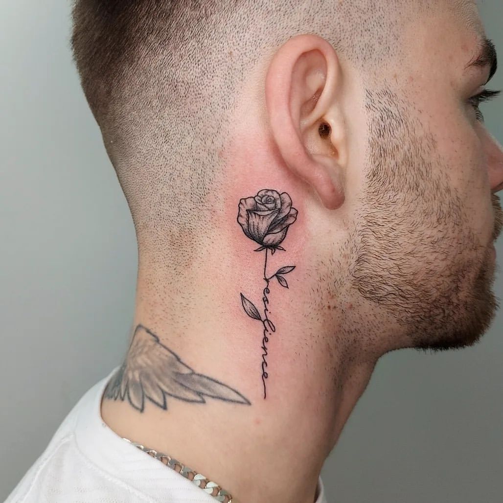 Blossoms Neck Tattoo