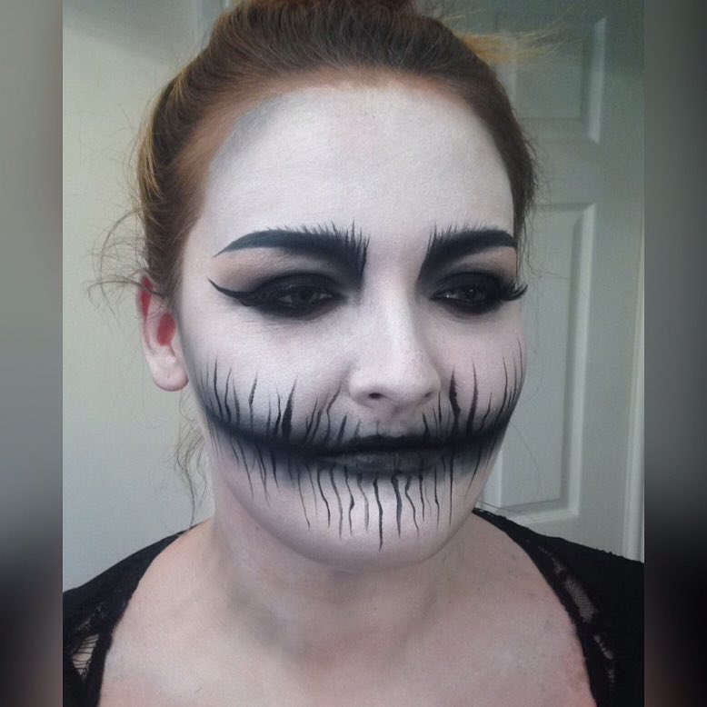 Corpselike Black and White Halloween Makeup