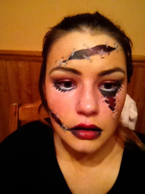 Cut and Bruised Face for Halloween Party