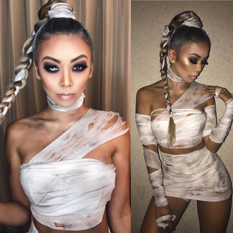 Egyptian Mummy Makeup and Dress Idea for Halloween