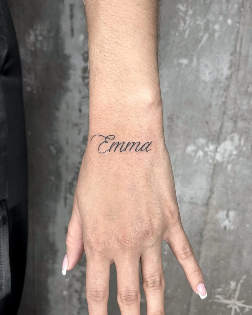 Emma Calligraphy Wrist Tattoo