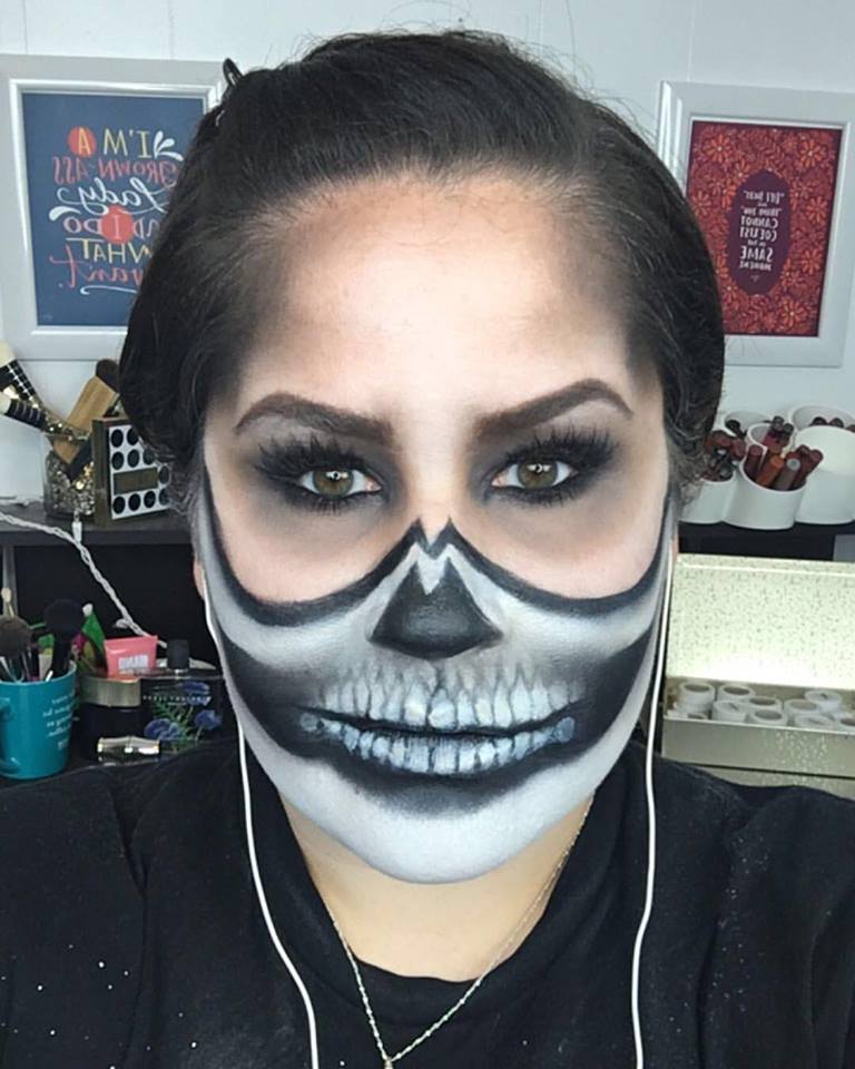 Exposed Half Skull Makeup Ideas for Halloween