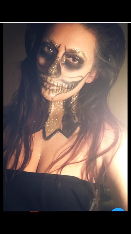 Glitter Skull Makeup for Halloween