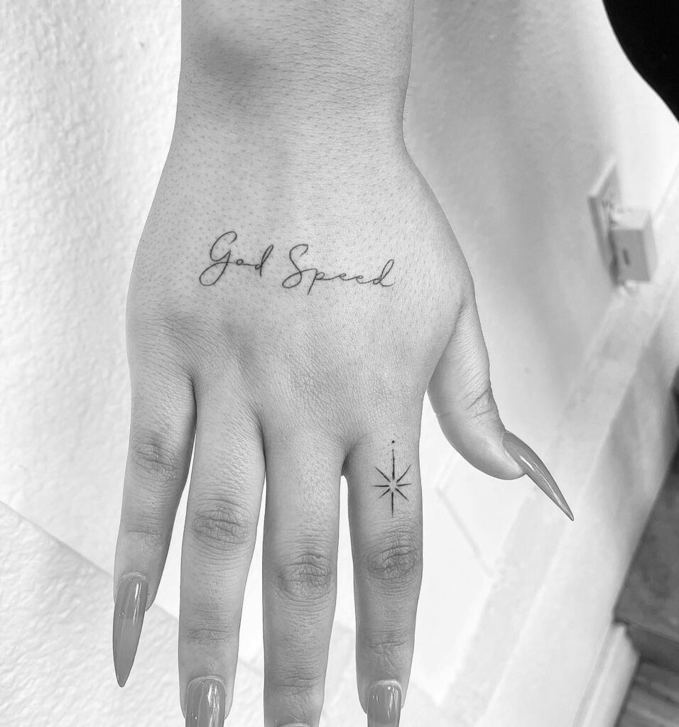 God Speed Lettering Tattoo