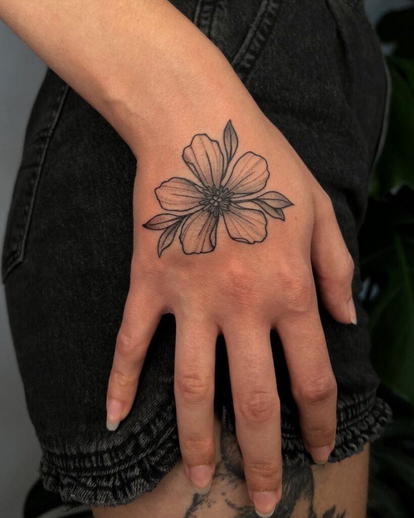 Hand Flower Tattoo