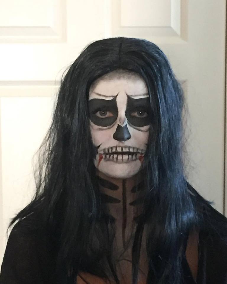 Hauntingly Beautiful Halloween Exposed Skull and Skeleton Makeup