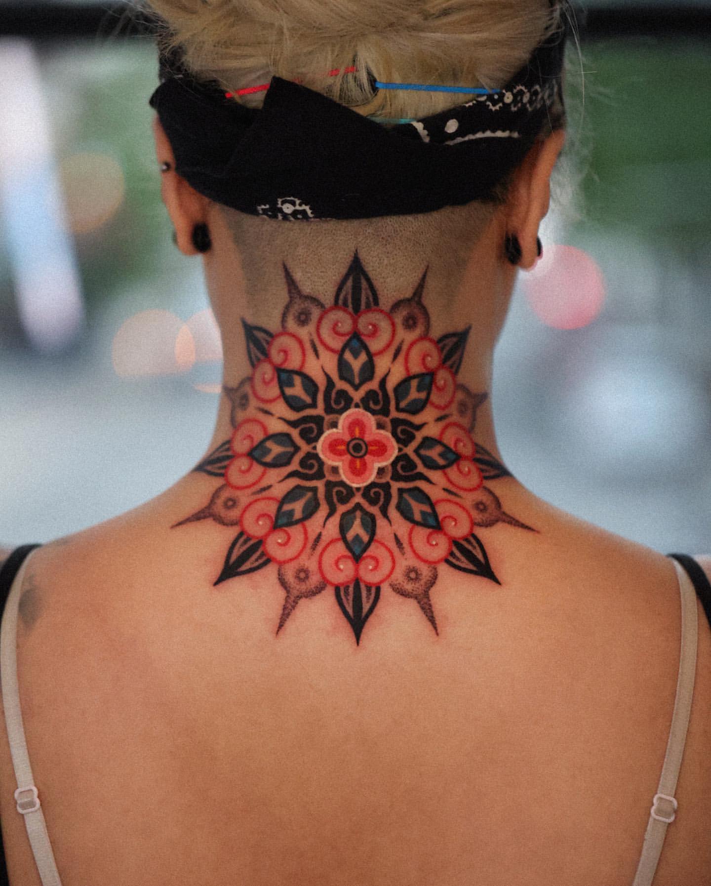 Mandala Neck Tattoo