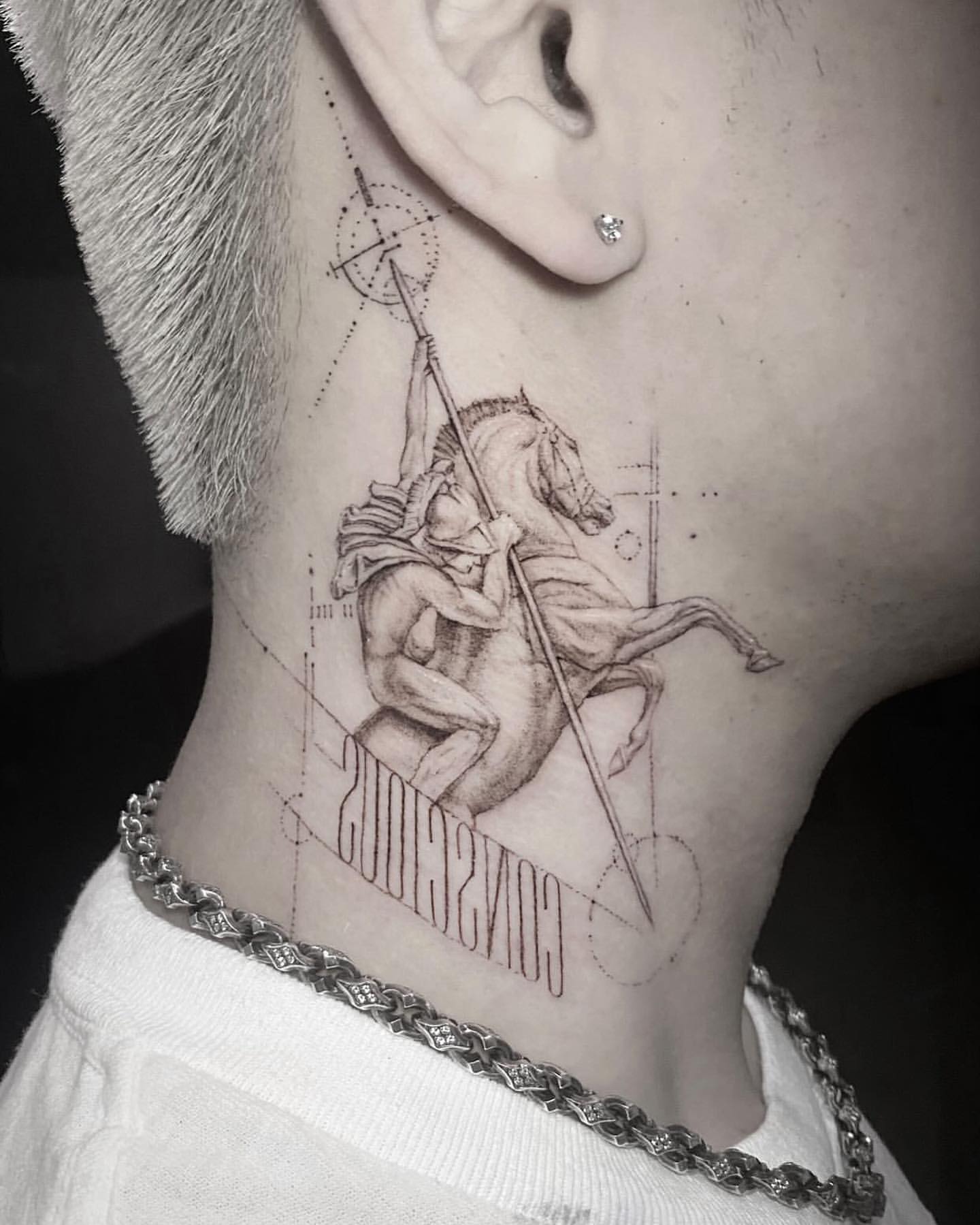 Micro Realism Neck Tattoo