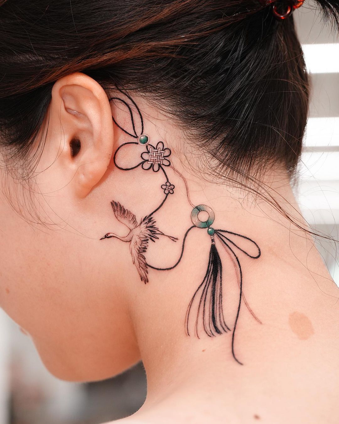 Nature’s Melody  Awesome Neck Tattoo