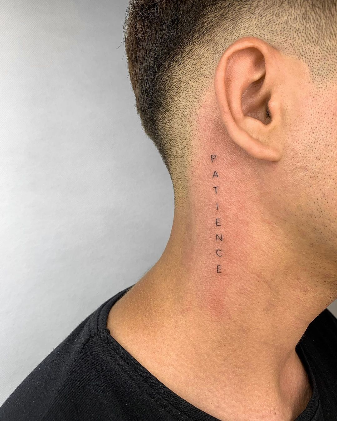 Patience Tattoo Design Neck for Men