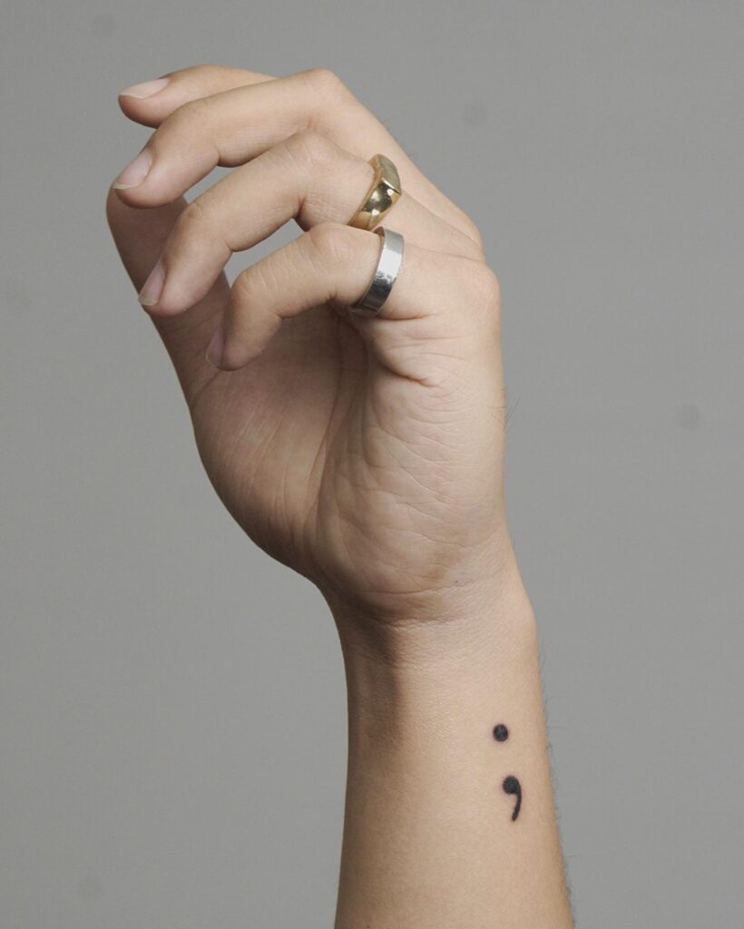 Semicolon Wrist Tattoo