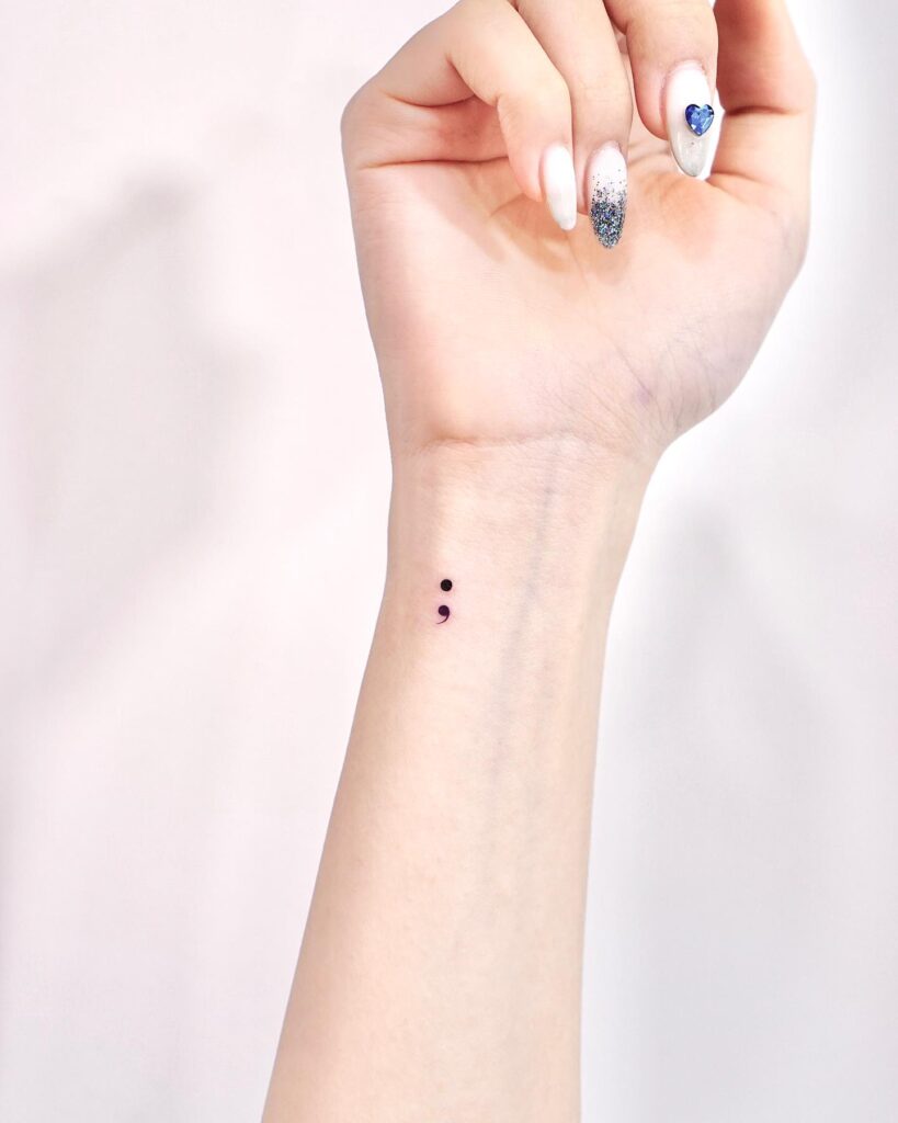 Semicolon Wrist Tattoo