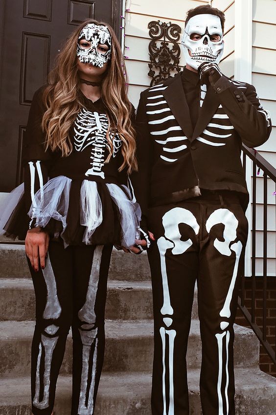 Skeleton Adult Couple costume