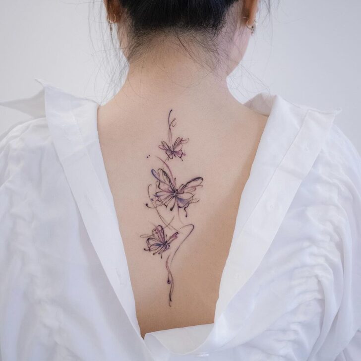 Back butterfly tattoo