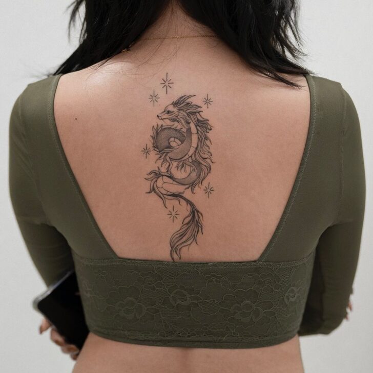 Dragon back tattoo